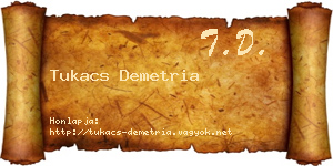 Tukacs Demetria névjegykártya